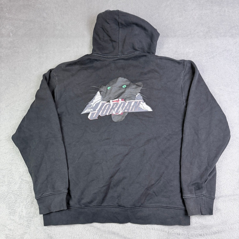 Jordan Black Cat Panther Graphic Pullover Hoodie Black FJ5544-010 Large